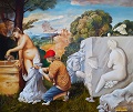 ALLEGORIA DELLA SCULTURA Tempera grassa su tela cm.60x80
