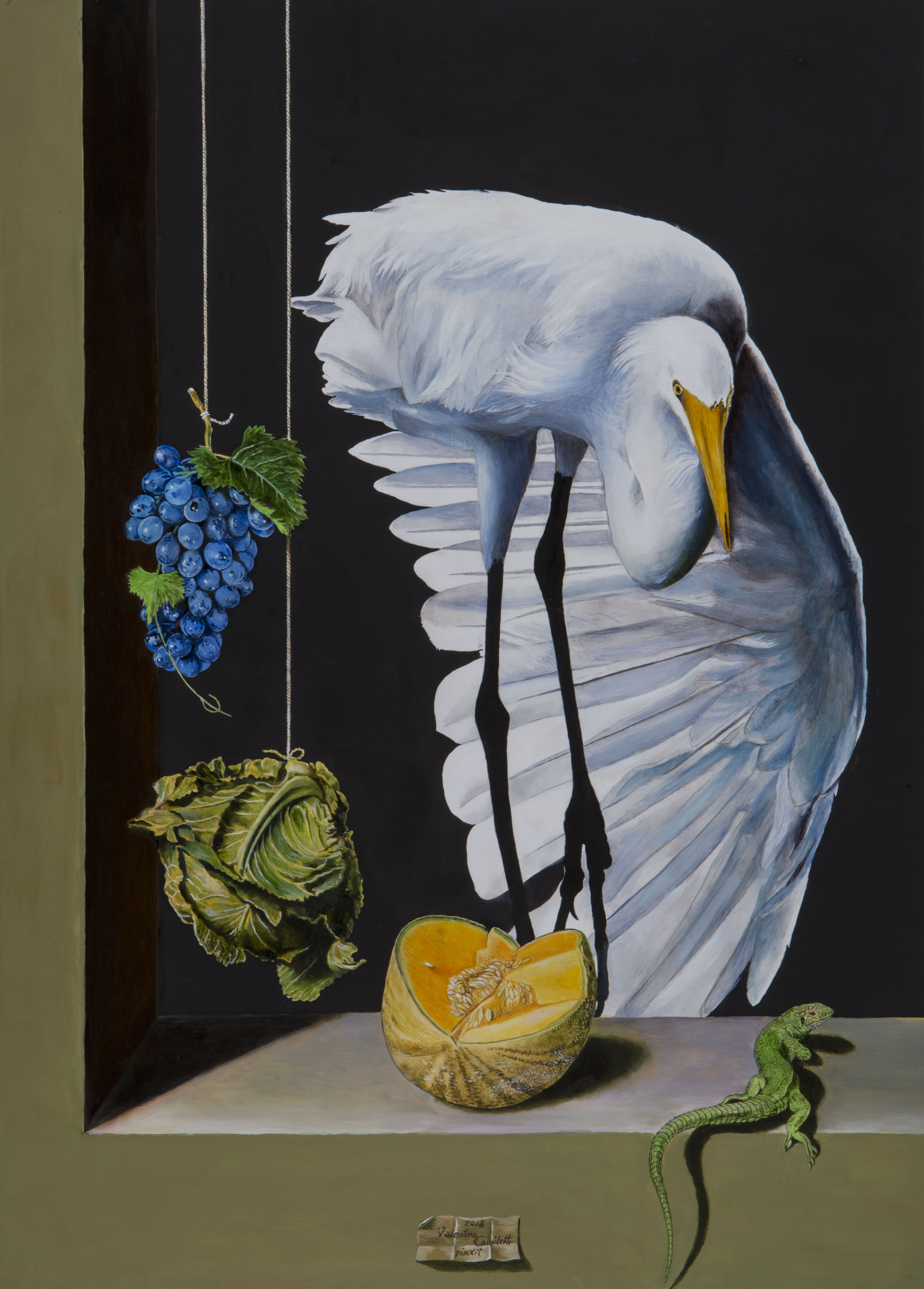 Natura morta con airone